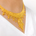 Exclusive Floral Jali 22k Gold Hanging Set