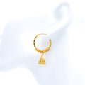Elegant Hoop Earrings w/ Chandelier