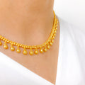 Dainty Beaded 22k Gold Set