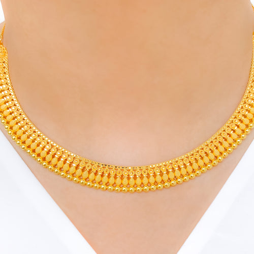 Classic Beaded 22k Gold Choker Set