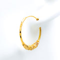 Medium Textured Hoop Earrings