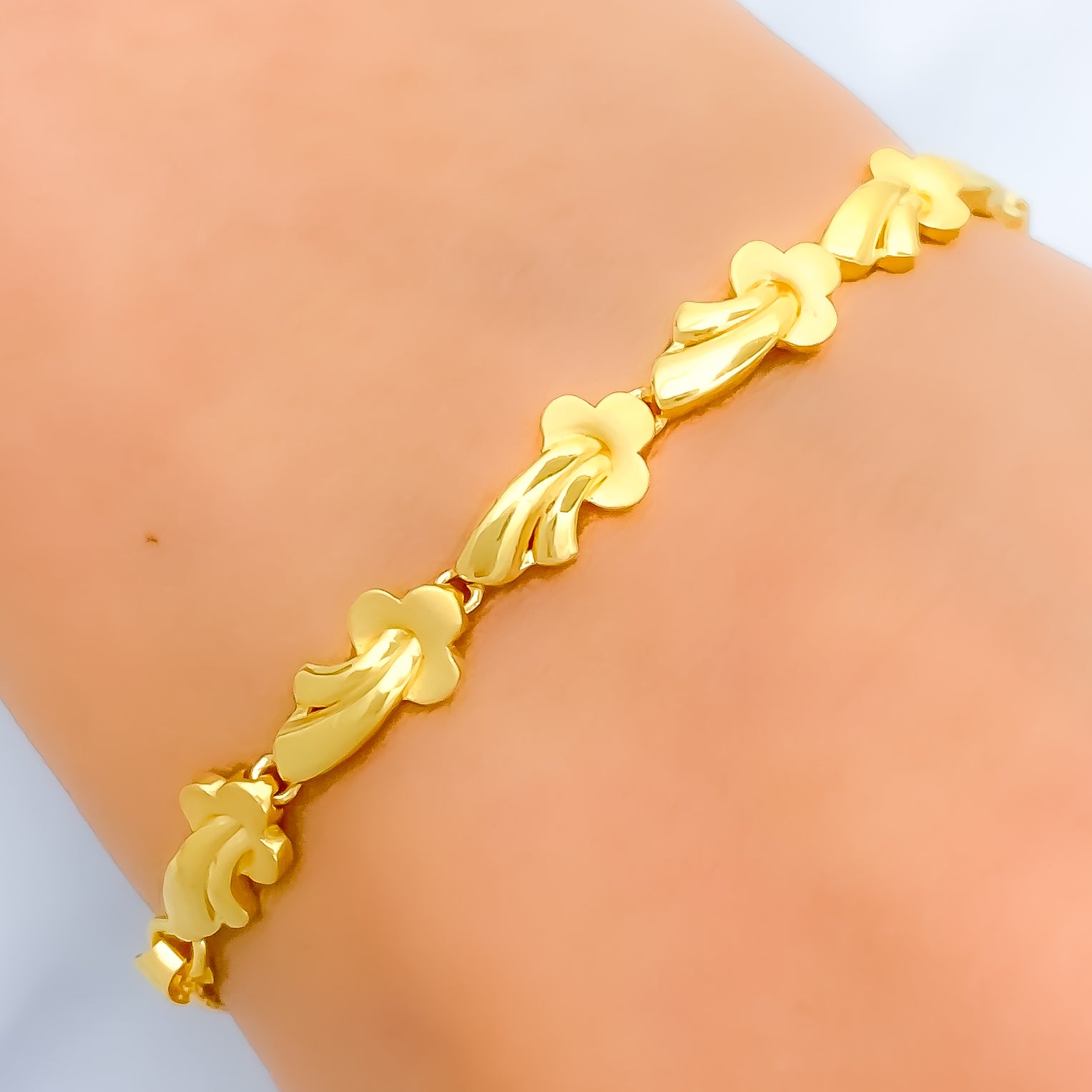 22k Gold Chain Bracelet With Black Diamond Beads - David Tishbi Jewelry