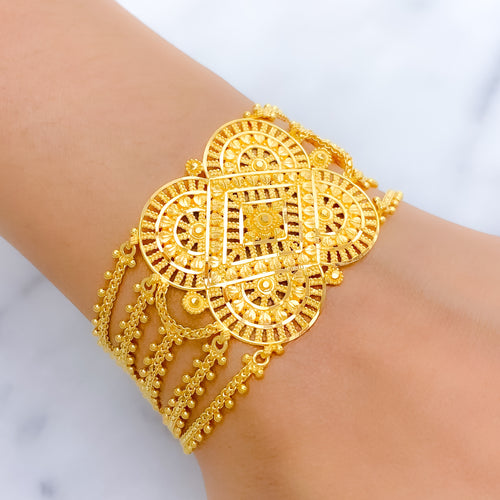 Chic Clover Statement 22k Gold Bracelet