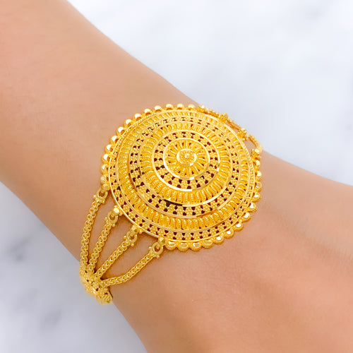 Classic Dome 22k Gold Statement Bracelet