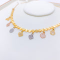 Modern Hanging Charms CZ Necklace