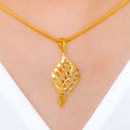 Trendy Asymmetrical Pendant 22k Gold Set