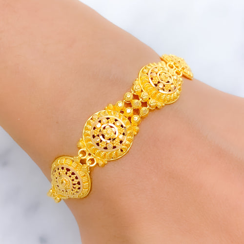 Bright Lightweight 22k Gold Beaded Bracelet