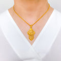 Elegant Hanging Bead Pendant 22k Gold Set