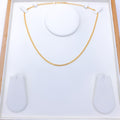 22k Gold Beaded Flat Chain Necklace - 17"