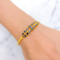 Dressy Blue Sapphire 22k Gold Bangle Bracelet