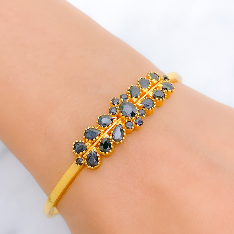 Dressy Blue Sapphire 22k Gold Bangle Bracelet