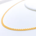 22k Gold Beaded Flat Chain Necklace - 17"