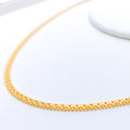 22k Gold Beaded Flat Chain Necklace - 15"
