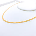 22k Gold Beaded Flat Chain Necklace - 17"