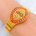 Vibrant Marquise Adorned Bangle Bracelet w/ Beaded Tassels
