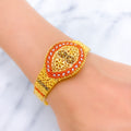 Iconic Decorative 22k Gold Bangle Bracelet w/ Beaded Tassels