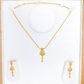 Refined Flower Accented Gold 22k Gold Set