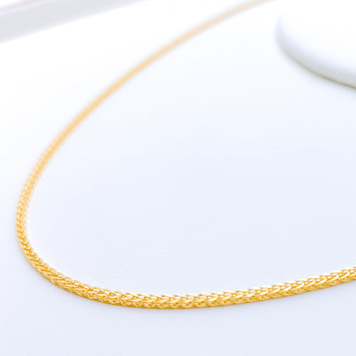 Lightweight Wheat 22k Gold Chain - 20"