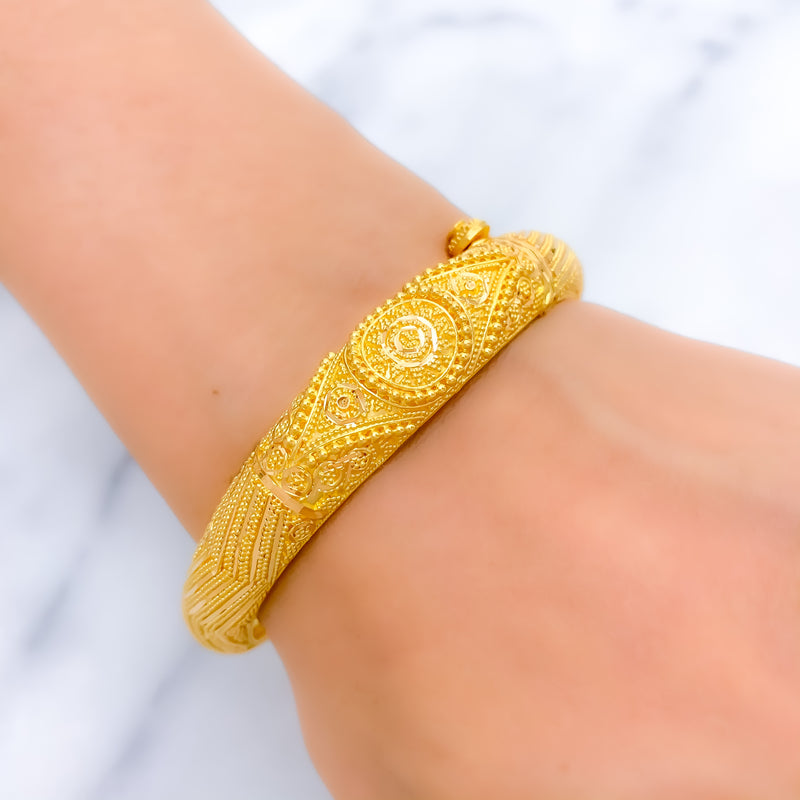 Timeless Tapered Gold Bangle Bracelet