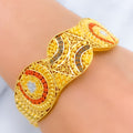 Festive Leaf Accented Bangle Bracelet