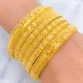 Traditional High Finish Floral 22k Gold Bangles
