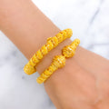 Wraparound Gold Ribbon 22k Gold Bangles