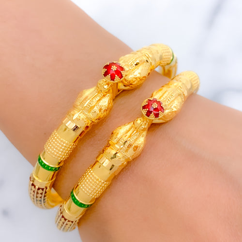 High Finish Meenakari 22k Gold Bangles