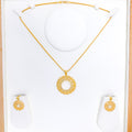 Fancy Open Wreath Pendant 22k Gold Set