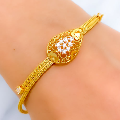 Dazzling Open Paisley CZ Bracelet