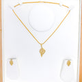 Trendy Asymmetrical Pendant 22k Gold Set