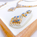 Pearl & Aqua Stone Necklace Set