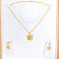 Blooming Flower Pendant 22k Gold Set