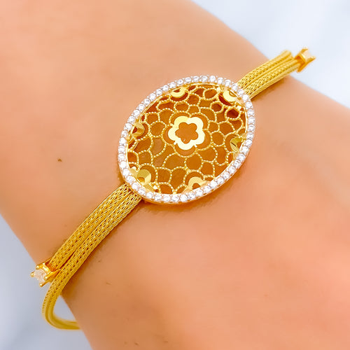 Shimmering Netted Oval CZ Bracelet