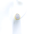 Dazzling Oval 18K Gold Diamond Earrings 