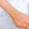 Graceful Floral CZ 22k Gold Bracelet