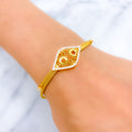 Graceful Floral CZ 22k Gold Bracelet