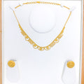 Delicate Flower Accented Necklace 22k Gold Set