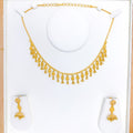 Dangling Floral Necklace 22k Gold Set