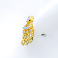 Fancy Fanned 18K Gold Diamond Earrings 