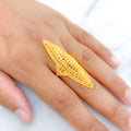 Grand Elongated 22k Gold Ring