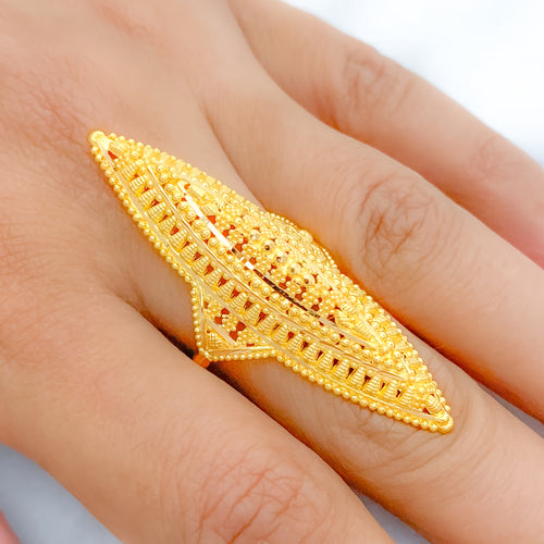 Grand Elongated 22k Gold Ring