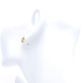 Delicate Open Flower 18K Gold Diamond Earrings 