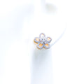 Blooming Flower 18K Gold Diamond Earrings 