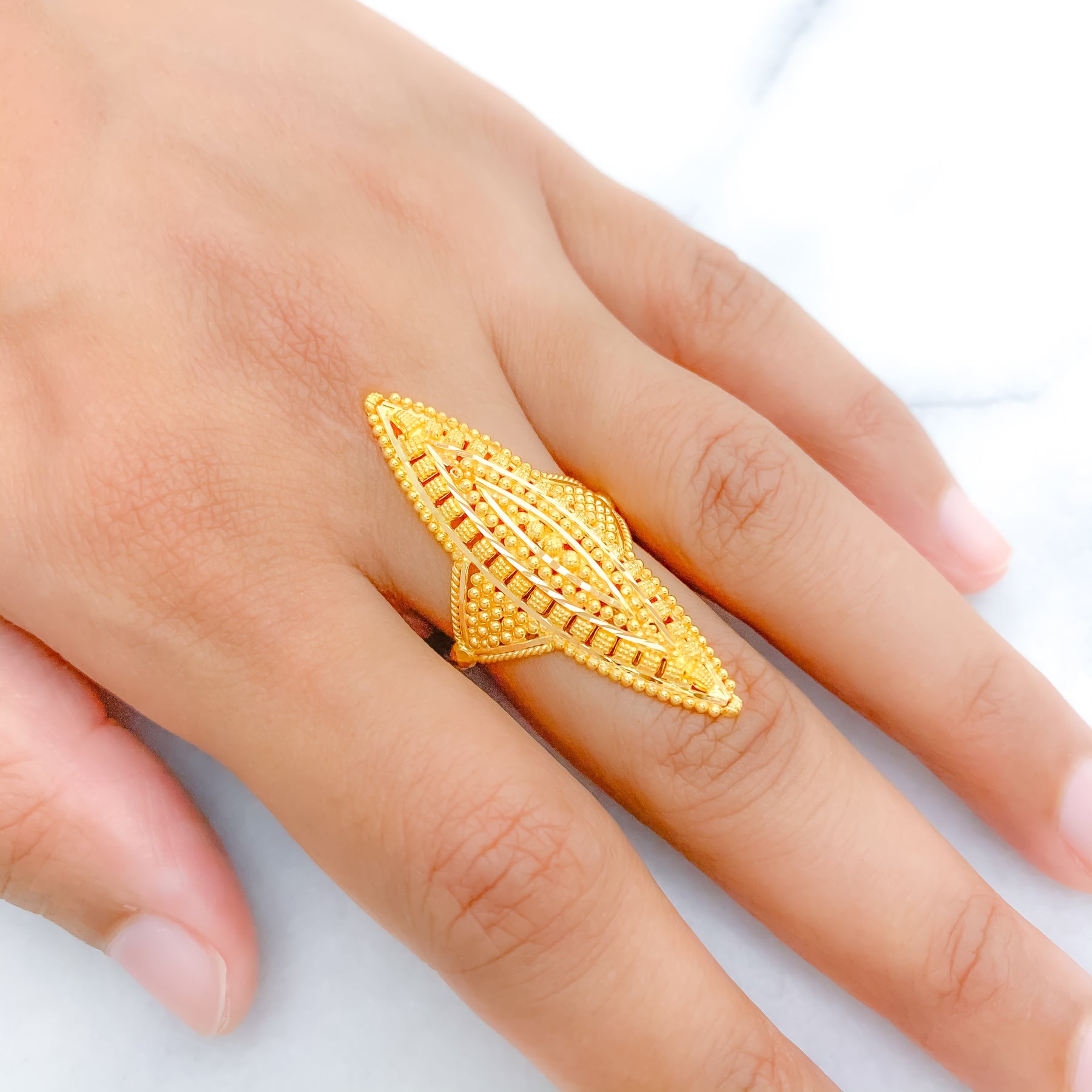 Fancy Draped Long Ring – Andaaz Jewelers