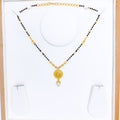 Vintage Round Black Bead Necklace 22k Gold 