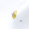 Elegant Floral 18K Gold Diamond Earrings 