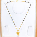 Clover High Finish Black Bead 22k Gold Necklace