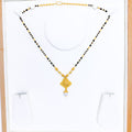 Striking Dressy Black Bead 22k Gold Necklace