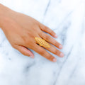 Elongated Asymmetrical 22k Gold Ring