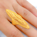 Elongated Asymmetrical 22k Gold Ring